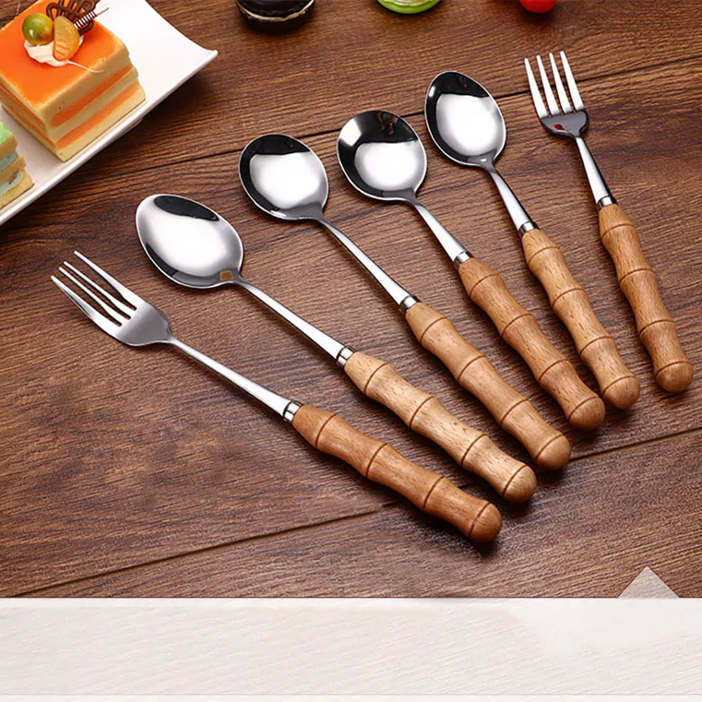 Креативная портативная бамбуковая деревянная ручка кухонные инструменты из