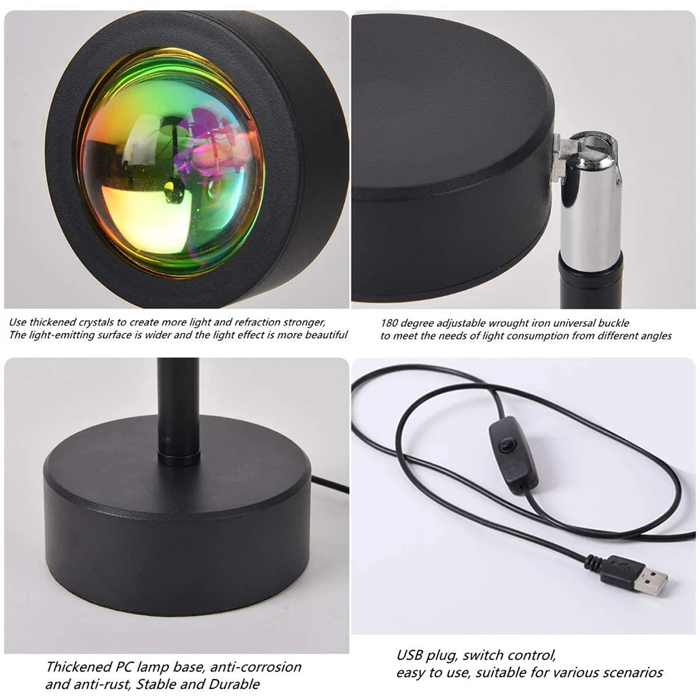 Проекционный эстетический светильник с закатом светодиодный ночник USB настенный