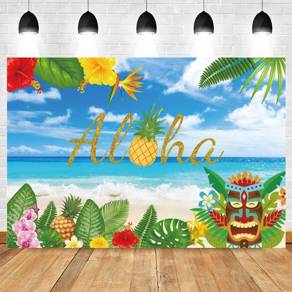 

Sea Seaside Sky Cloud Summer Tropical Mask Hawaii Birthday Party Backdrop Vinyl Photography Background Photophone Photozone Prop