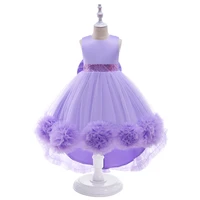 purple sequins belt high low formal sleeveless wedding gown tutu princess dress children clothing kids party for girl clothes