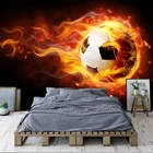 Настенная 3D картина по индивидуальному заказу, креативные фотообои с изображением футбольного пламени, самоклеящиеся обои, украшение для детской комнаты, гостиной, спальни