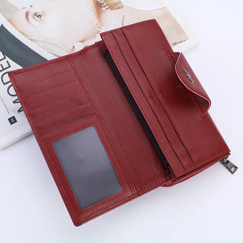 6 шт./лот длинный женский кошелек из коровьей кожи Лоскутная сумка с рисунком |