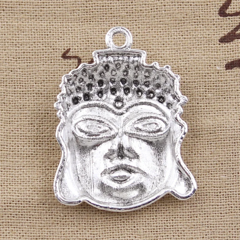 

5pcs Charms Tathagata Buddha Head 40x30mm Antique Silver Color Pendants DIY Crafts Making Findings Handmade Tibetan Jewelry