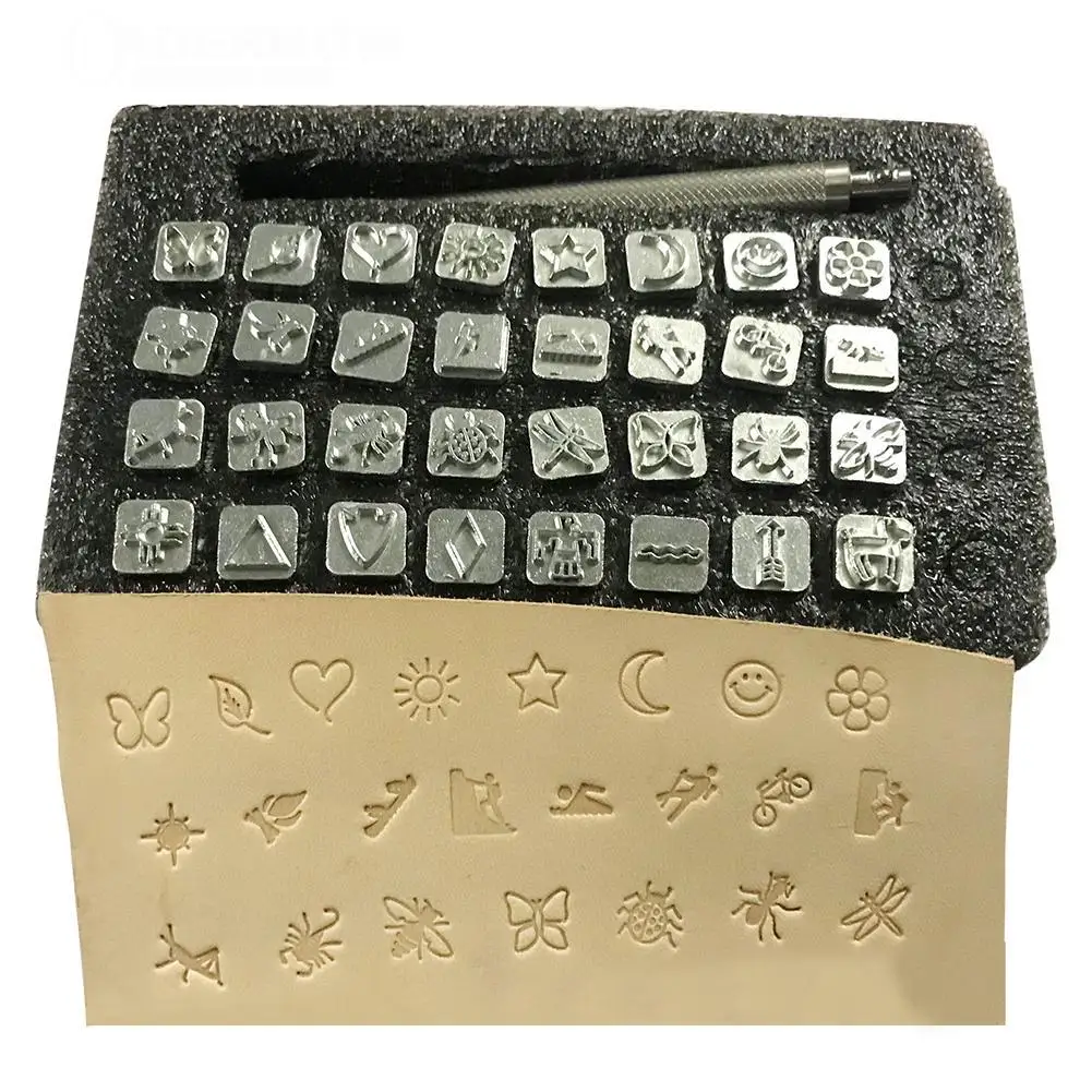 Кожаные инструменты для печати дырокол рукоделия ручной работы с буквами