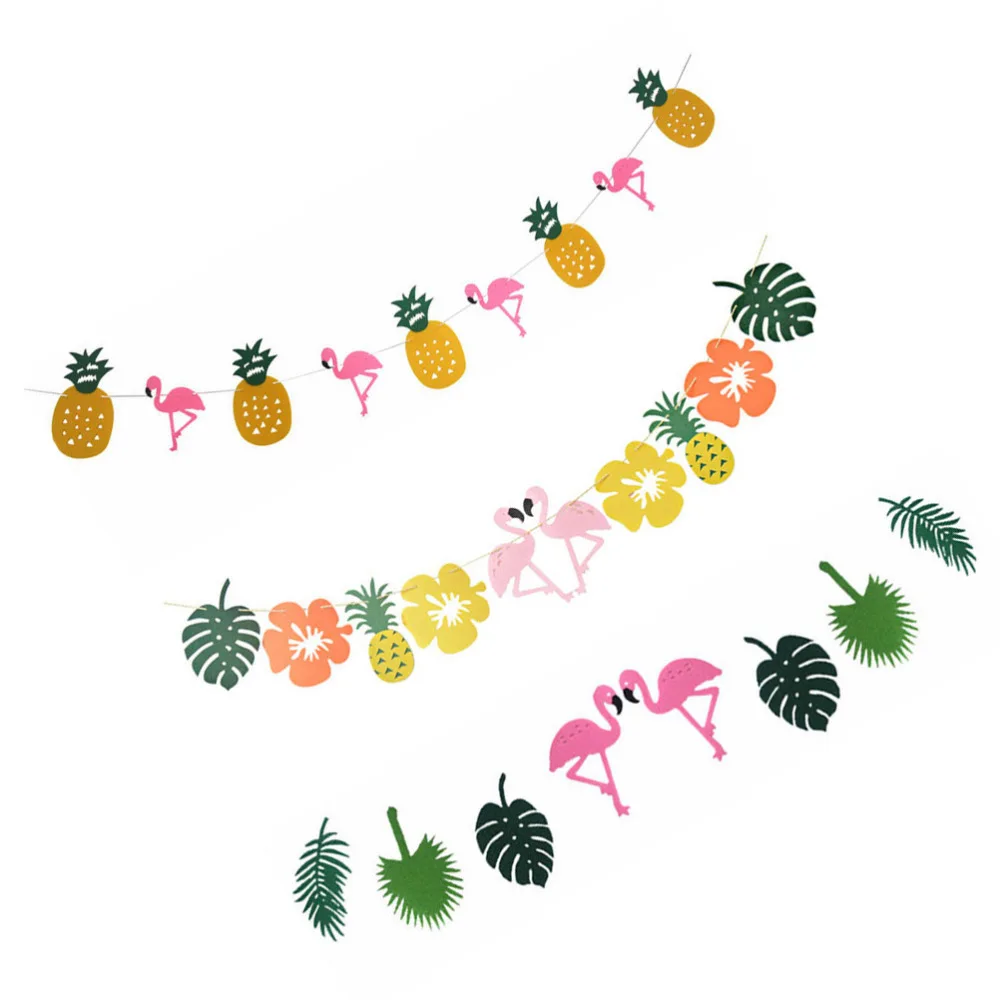 

3pcs Hawaii Tropical Party Decoration Garlands Pineapple Banners
