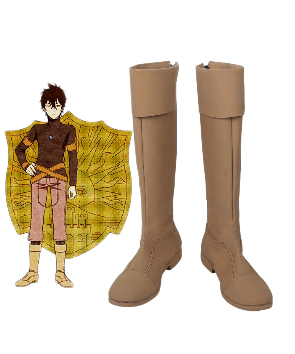 

Black Clover Kingdom Golden Dawn Magic Knight Yuno Cosplay Boots Brown Shoes Custom Made