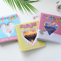 100 pcs photo album love heart hollow name card book photocard id holder picture storage case wedding graduations gifts