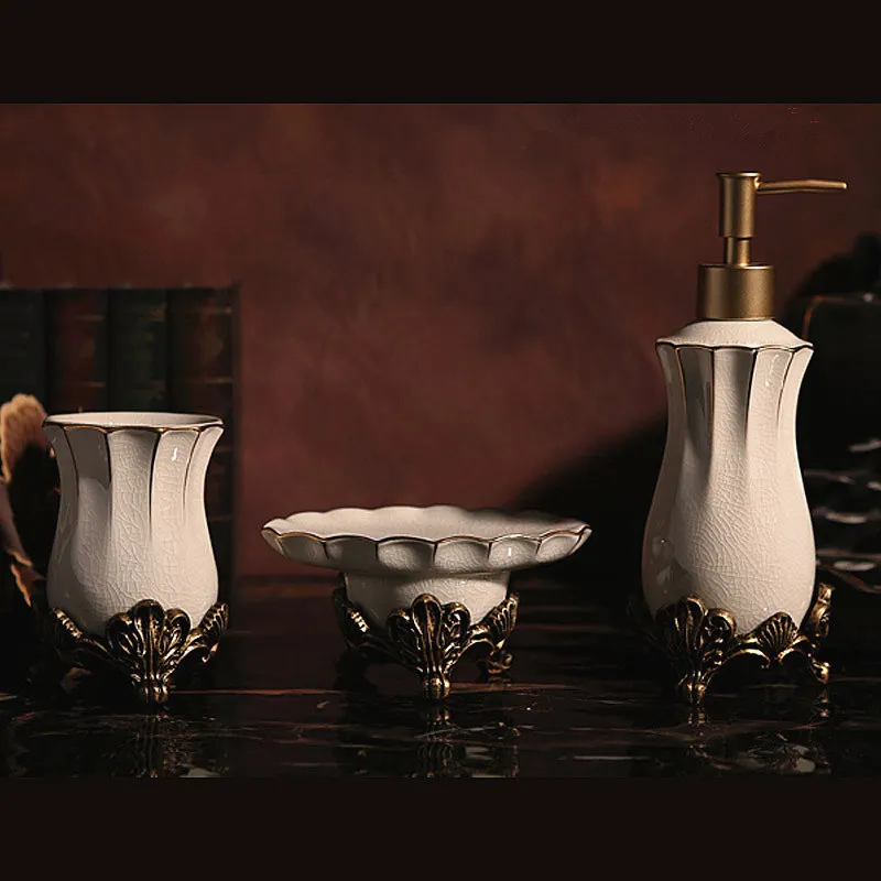 Роскошные диспенсеры для мыла чашки зубной щетки керамические наборы ванной в