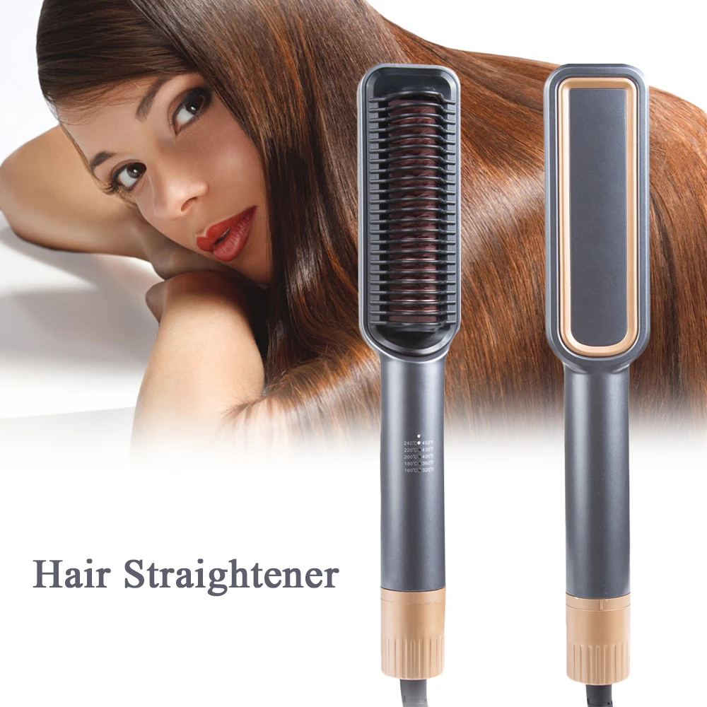 

Выпрямитель для волос, керамическая расческа для выпрямления волос, электрическая плоская железная плойка, многофункциональный инструмент для укладки волос, гладкая завивка