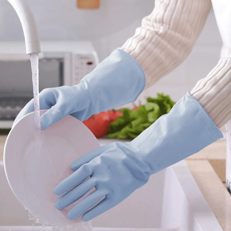 Dishwashing gloves female rubber kitchen washing vegetables household chores Cleaning durable thin waterproof clothes | Дом и сад