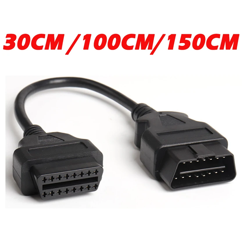 Автомобильный Удлинительный кабель OBD2 30/100/150/300 см 16 контактов OBDII OBD 2 EOBD