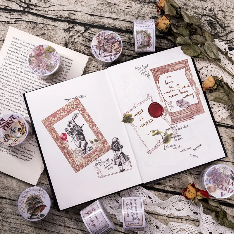 Ретро васи лента винтажная маскирующая винтажный штамп Тип высечка сплайсинга