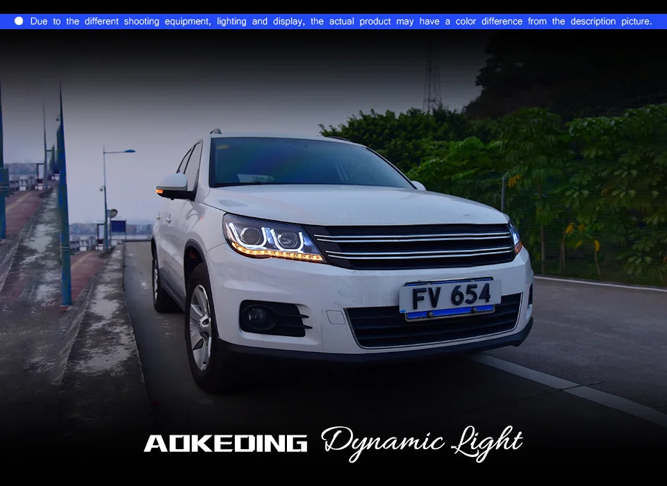 Head Lamp For Car VW Tiguan 2009-2012 Headlights Fog Lights Daytime Running Lights DRL H7 LED Bi Xenon Bulb Car Accessories
