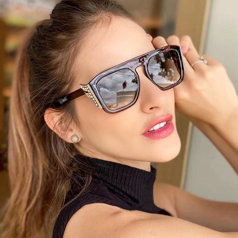 mimiyou Diamond Square Sunglasses Women Wing Shape Retro Fashion Men Sun Glasses Brand UV400 Eyeglasses Shades | Аксессуары для