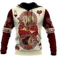 red king hearts lion poker 3d all print xs 7xl hoodie man women harajuku outwear zipper pullover sweatshirt casual unisex jacket
