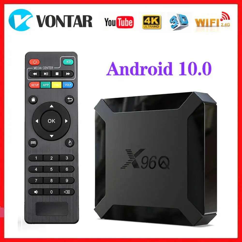 Android 10,0 Smart TV BOX X96Q Allwinner H313 TV BOX Media Player Android 10 четырехъядерный Wi-Fi Youtube Обновление от X96 Mini - изображение