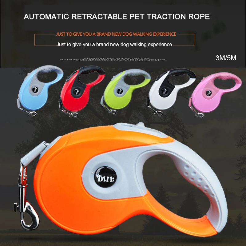 Выдвижной Поводок для собак 3 м/5 м автоматическая тянущаяся веревка прочные