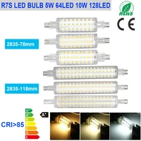 r7s led bulb 5w 10w smd2835 led lamp bulb 78mm 118mm ac110v 220v super bright light replace 60w 100w halogen lamp bombillas p45