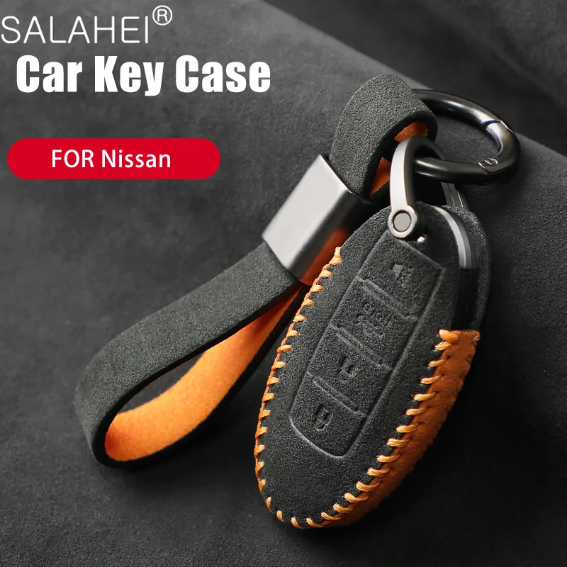 Fob Cover Key Cases Suede Leather For Nissan Versa Maxima Altima Rogue Armada Sentra Murano For Infiniti FX35 QX60 Smart Car Key