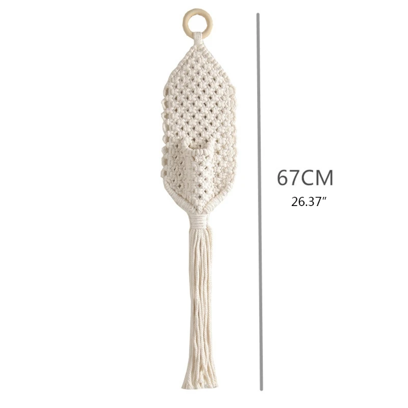 

Nordic Hand-woven Hanging Tapestry Flower Basket Tassel Macrame Wall Hanging Bohemian Home Decorations Hand Knotted Rope J60C