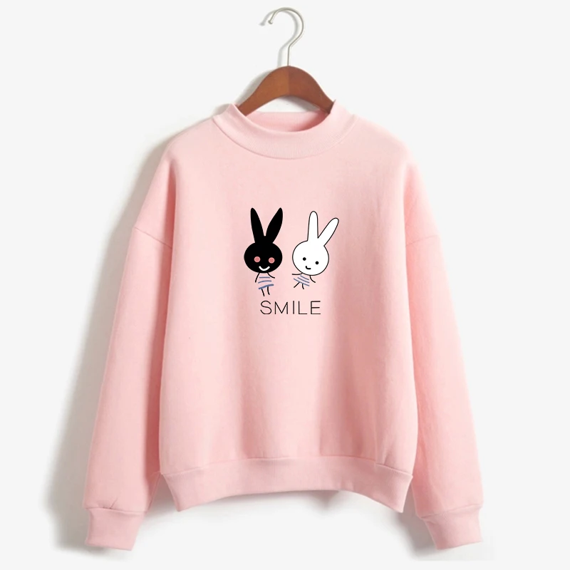 

Y2k Hoodies Women's Sweatshirt Casual Fleece Turtleneck Catoon Print Tops Korean Vogue Streetwear Harajuku Kawaii Woman Clothe