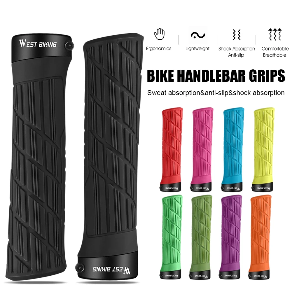 

Silicone Mountain Bike Lock Grips Road Bicycle Shockproof Anti-Slip Handlebar Grips Lock Bar End Bike Accessories