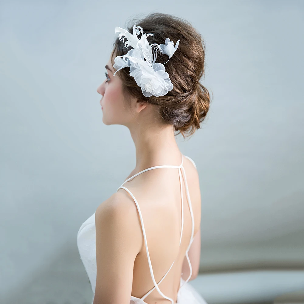 Скромная Пряжа белый цветок обруч для волос с орнаментами принцесса свадебные