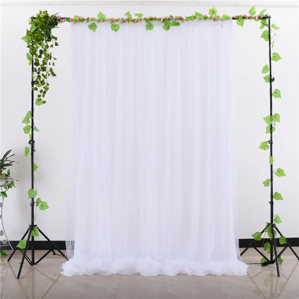 

White Wedding Decorate Curtain Drapes Backdrop Wedding Party Event DIY Background Decoration Home Textiles 1.5x2.15M