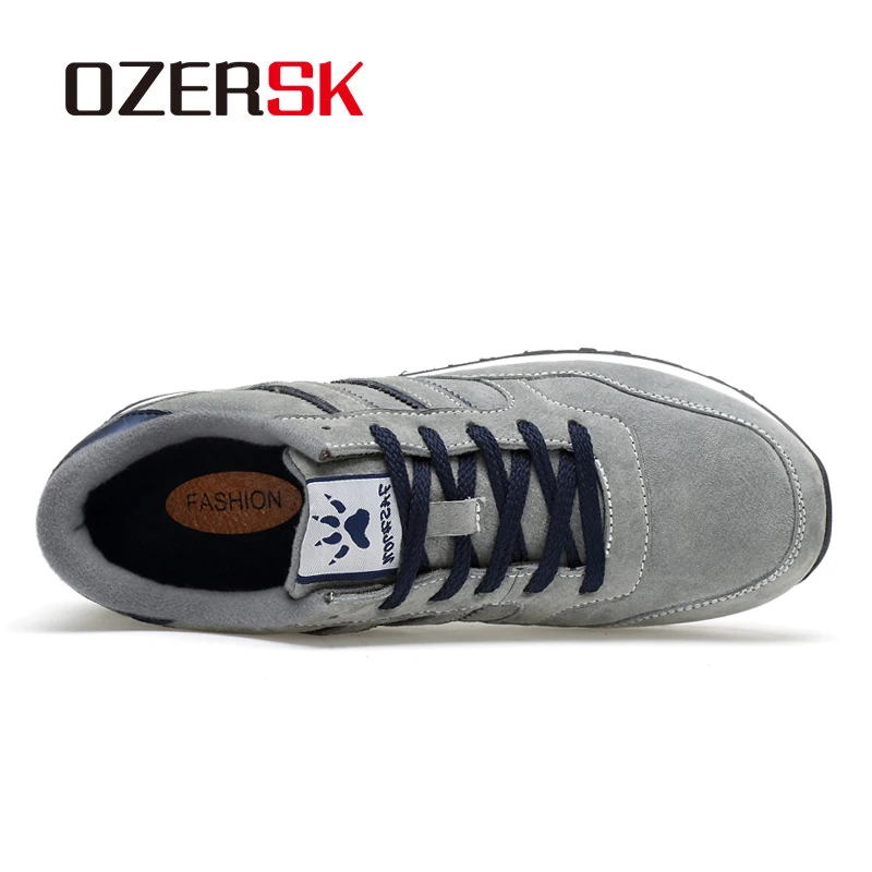 Кроссовки OZERSK мужские замшевые брендовые удобные кеды из воловьей кожи