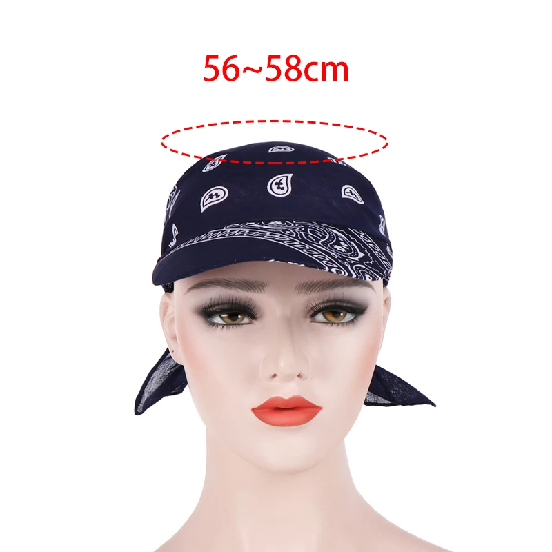 

Women Cotton Head Scarf Visor Hat With Wide Brim Sunhat Summer Beach UV Protection Sun Hats Female Casual Printed Flower Cap
