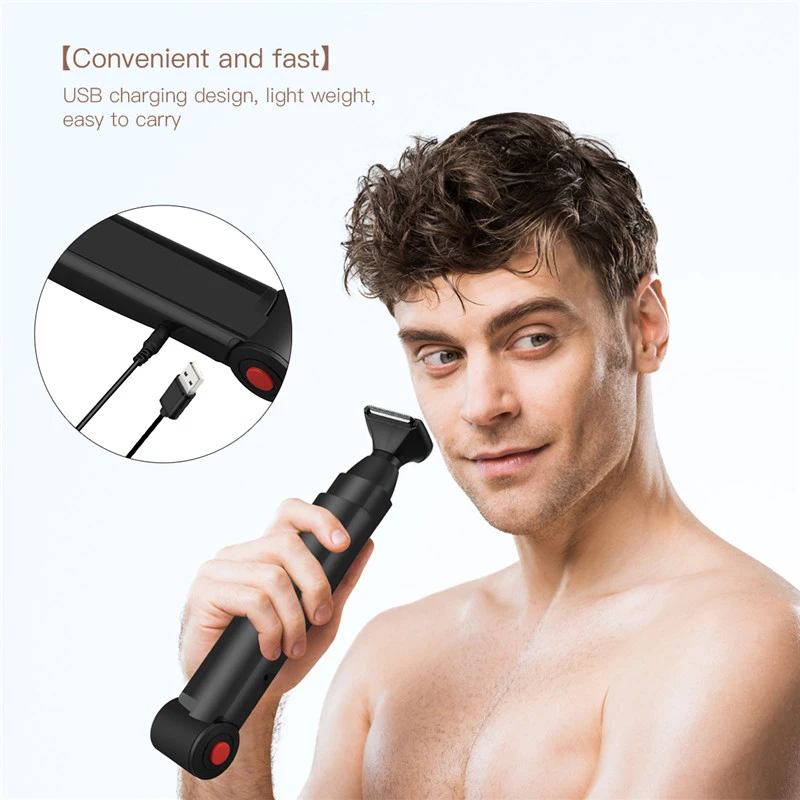 

Long Handle Men Back Hair Shaver USB Rechargeable Big Blade Trimmer 2 in 1 Foldable Back Shaver Men Hair Remover