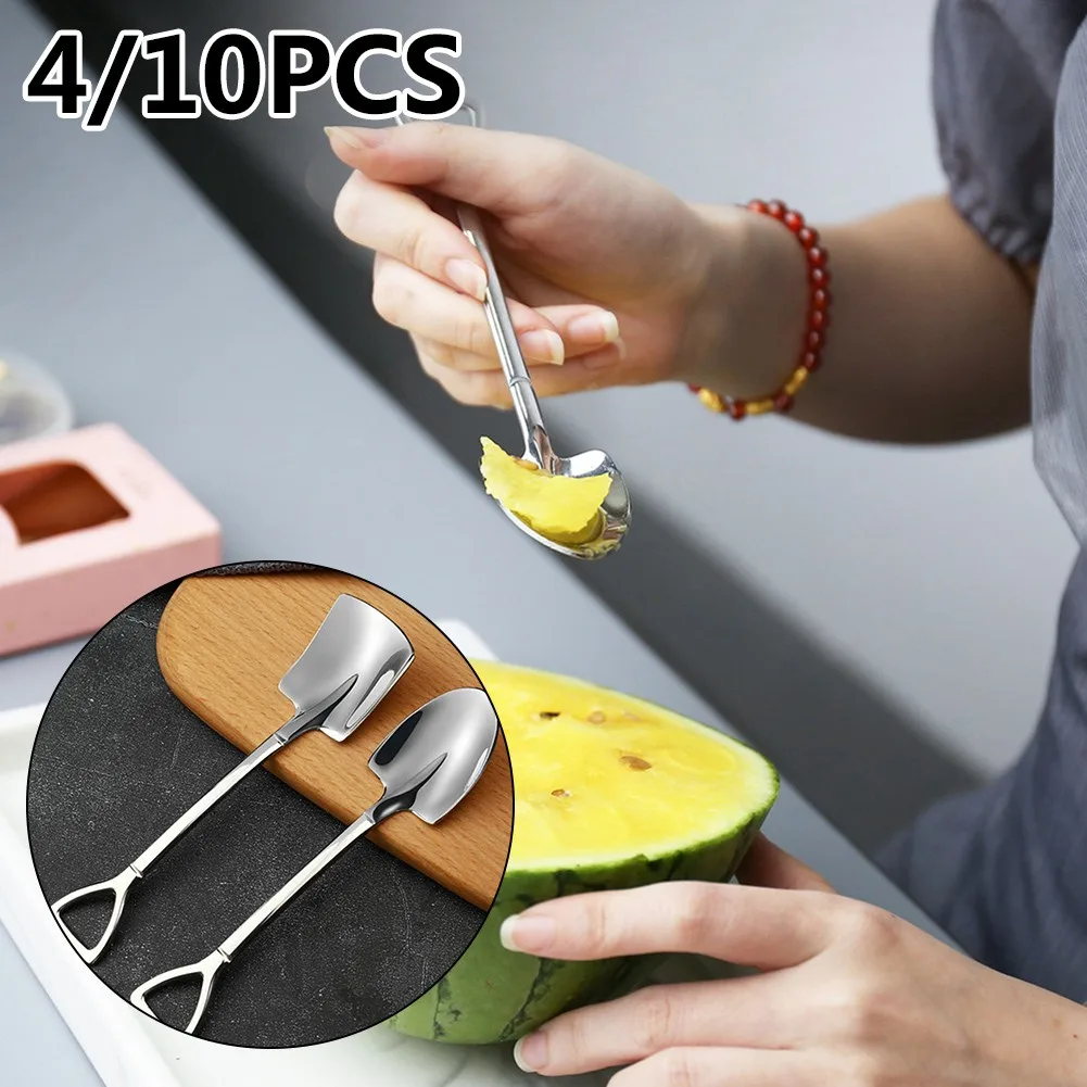 Дикая ложка для еды 4/10 шт. кофейная десертная мороженое заостренная