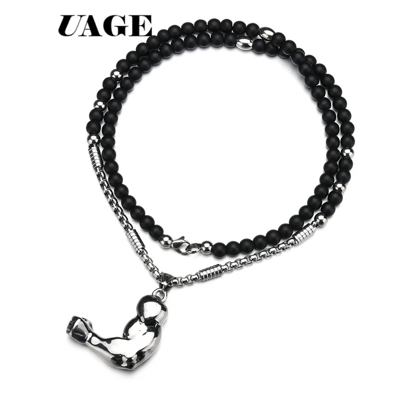 UAGE серебро цвет титана Нержавеющая сталь мышцы Спорт Тренажерный Зал подвеска