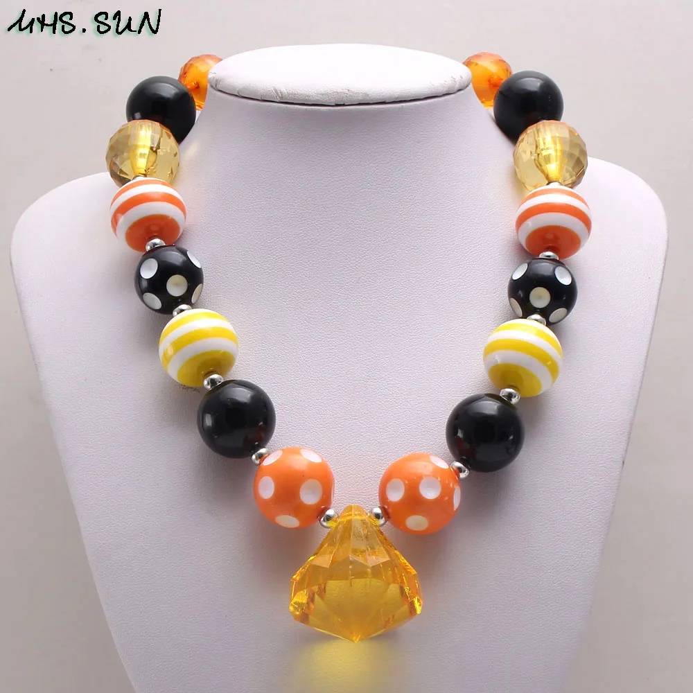 Служба. Солнце Хэллоуин Стиль коренастый жевательная резинка ожерелье из бисера