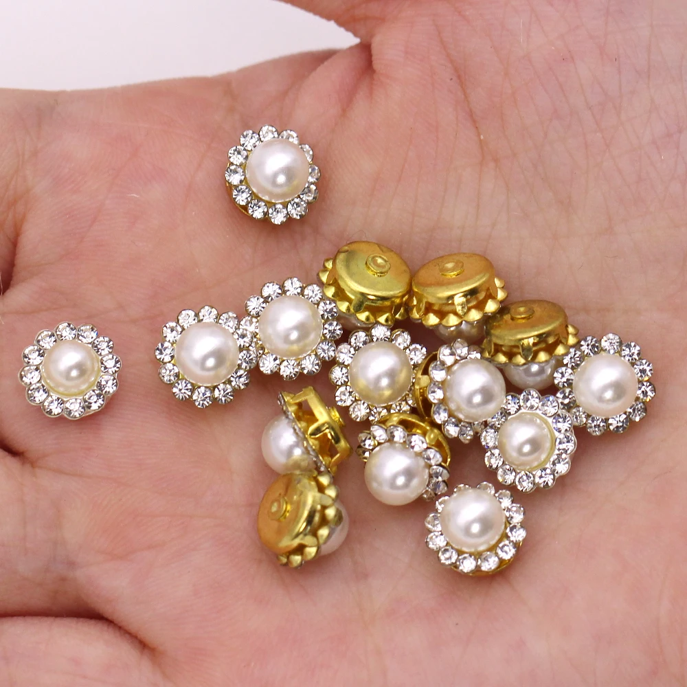 20 шт. цветок круглой формы жемчужные стразы s 4 размера с плоской спинкой для шитья