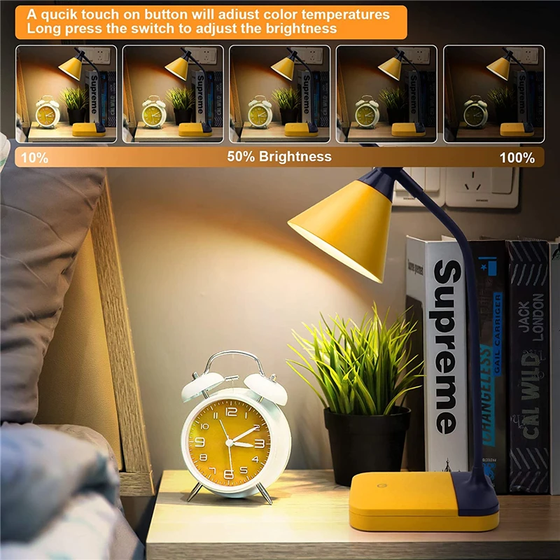 Светодиодная настольная лампа с сенсорным управлением 3 цветных режима