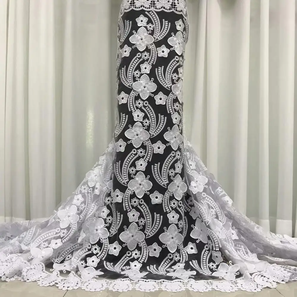 

white french lace fabric wedding lace fabric nigerian lace fabrics brobe de mariee high quality african material for dress5yard