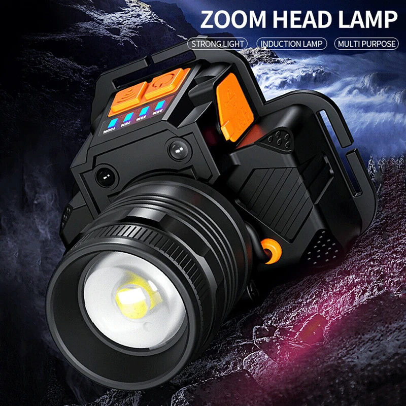 

1pc T6 Lamp Bead Headlamp IPX4 LED Headlamp Zoomable Headlight 300 Meters Brightness Head Torch Lamps For Camping Fishing