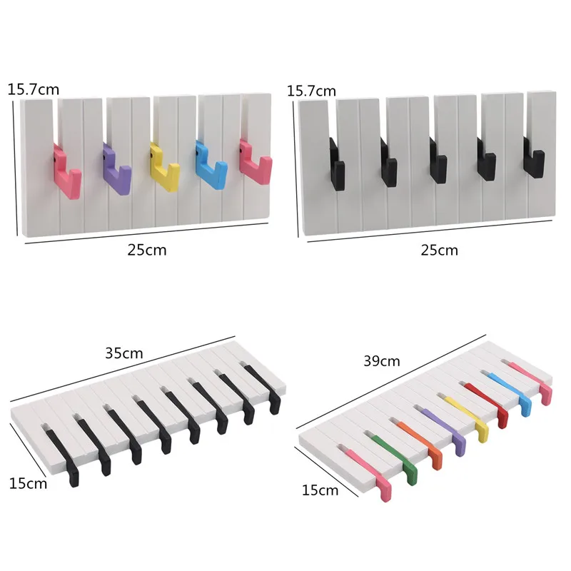 

Coat Rack Hook Wooden Piano Style Color Wall Hanging Decoration Rack Magnetic Hanger Key Ring Storage Hook