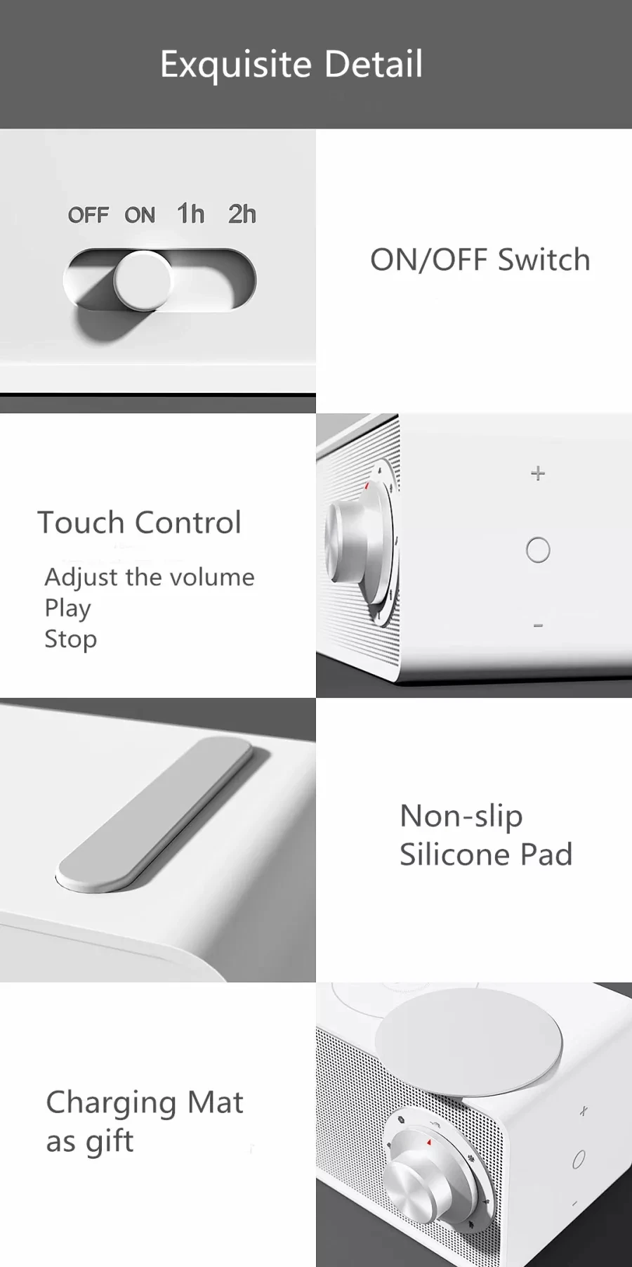 Xiaomi Mijia Qualitell Bluetooth динамик Беспроводное зарядное устройство белый шум динамик BLT5.0 EPP 10 Вт Быстрая зарядка спящий динамик