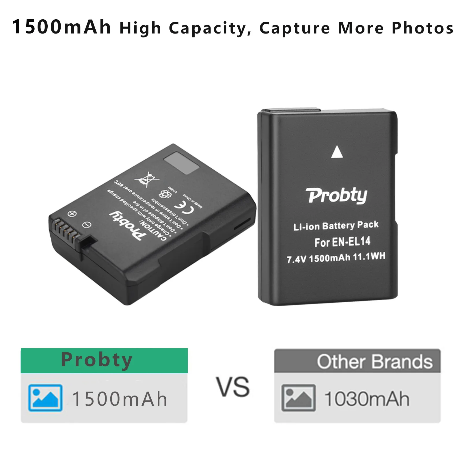 Зарядное устройство Probty для камеры NIKON COOLPIX P7000 D3100 D5100 D5200 P7700 P7100 D320 2 шт. |