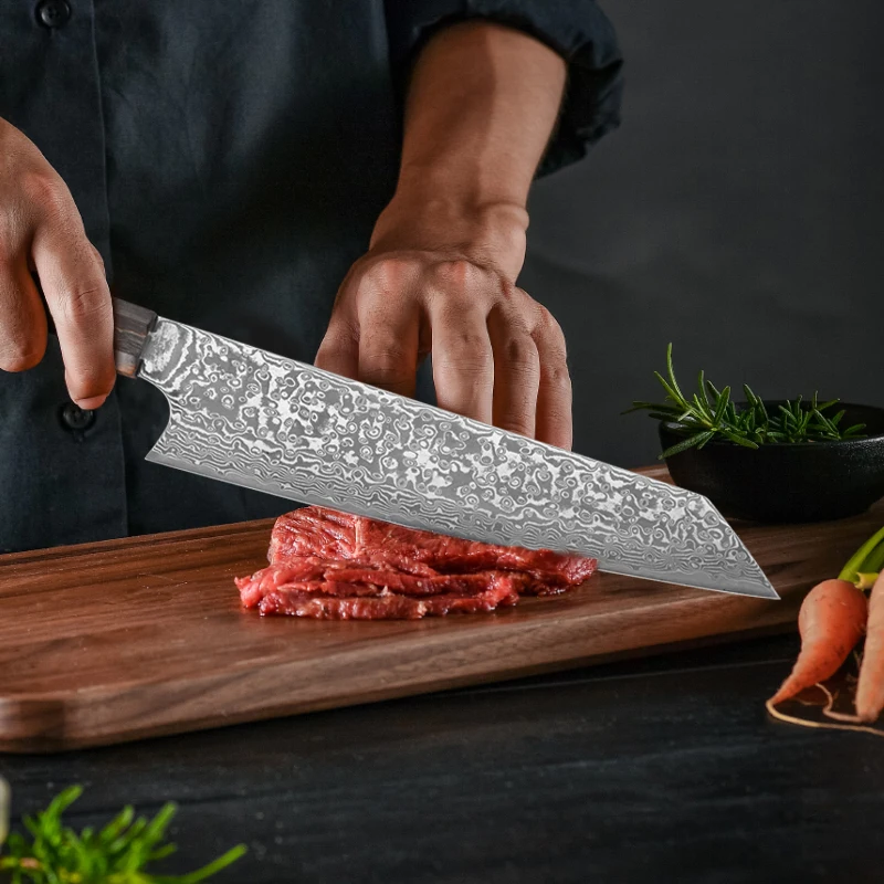 Поварской нож Gyuto из дамасской стали кухонный резак 8 дюймов 67 слоев прочная