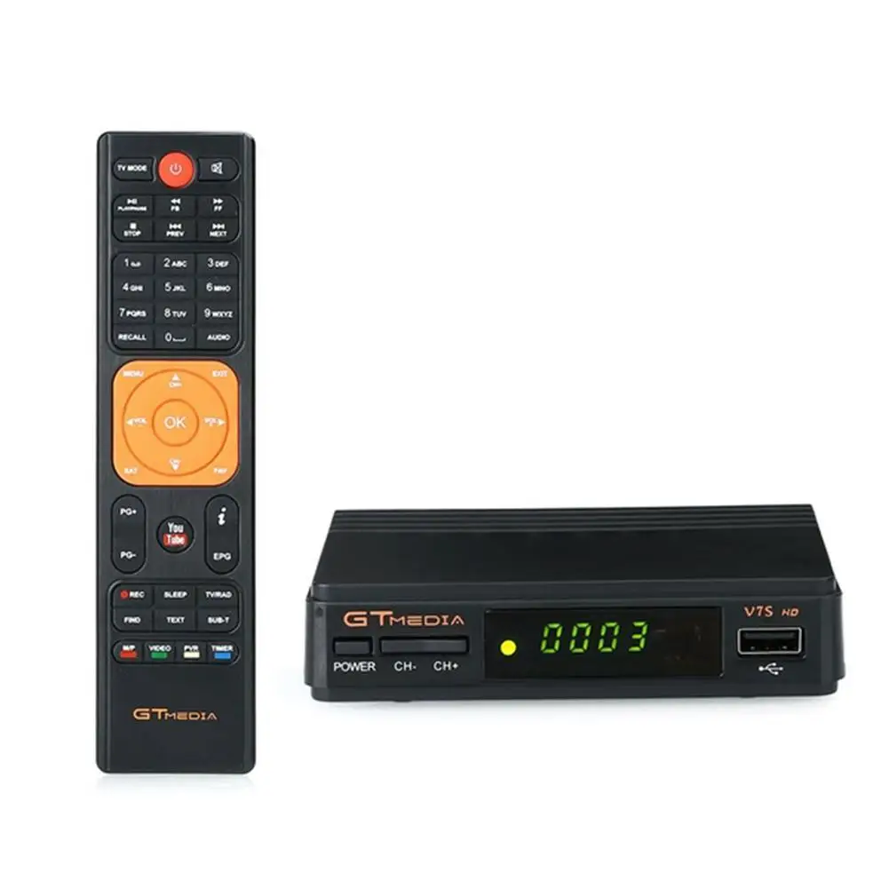 Черный Беспроводной спутниковый приемник цифровая коробка Freesat/Gt медиа V7S HD fta dvb S2, V7HD набор обновления-top box - Цвет: Черный