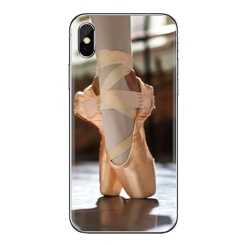 For iPhone XS Max XR X 4 4S 5 5S 5C SE 6 6S 7 8 Plus Samsung Galaxy J1 J3 J5 J7 A3 A5 TPU Cover Silk Ballet Shoes Pointe Pattern |