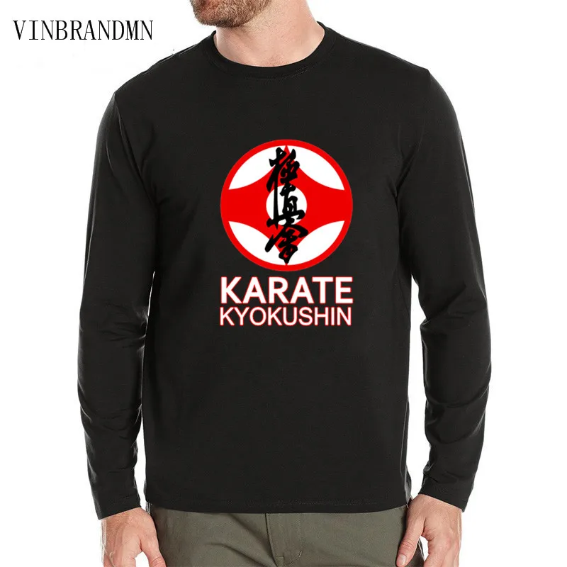 Топы Kyokushin Karate уличная одежда чистый хлопок футболка с длинным рукавом для мужчин