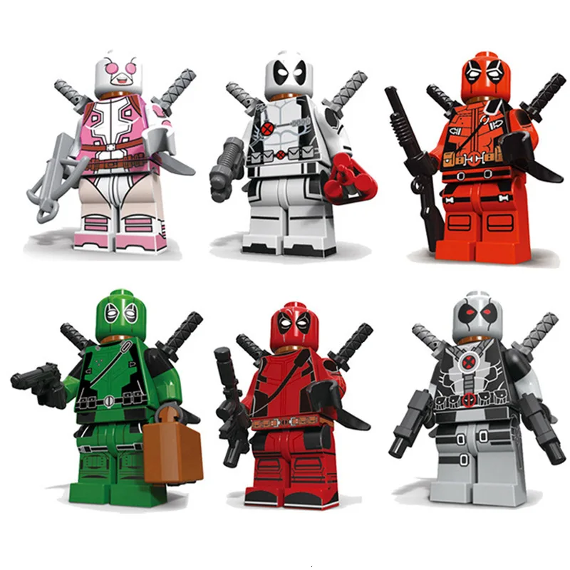 Decool 0256-0261 6 шт./лот блоки Marvel Movie Super Heroes Deadpool строительные кирпичи Обучающие