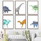 Настенная картина старинный динозавр Stegosaurus, Картина на холсте, скандинавские плакаты и принты, настенные картины для гостиной, детской комнаты