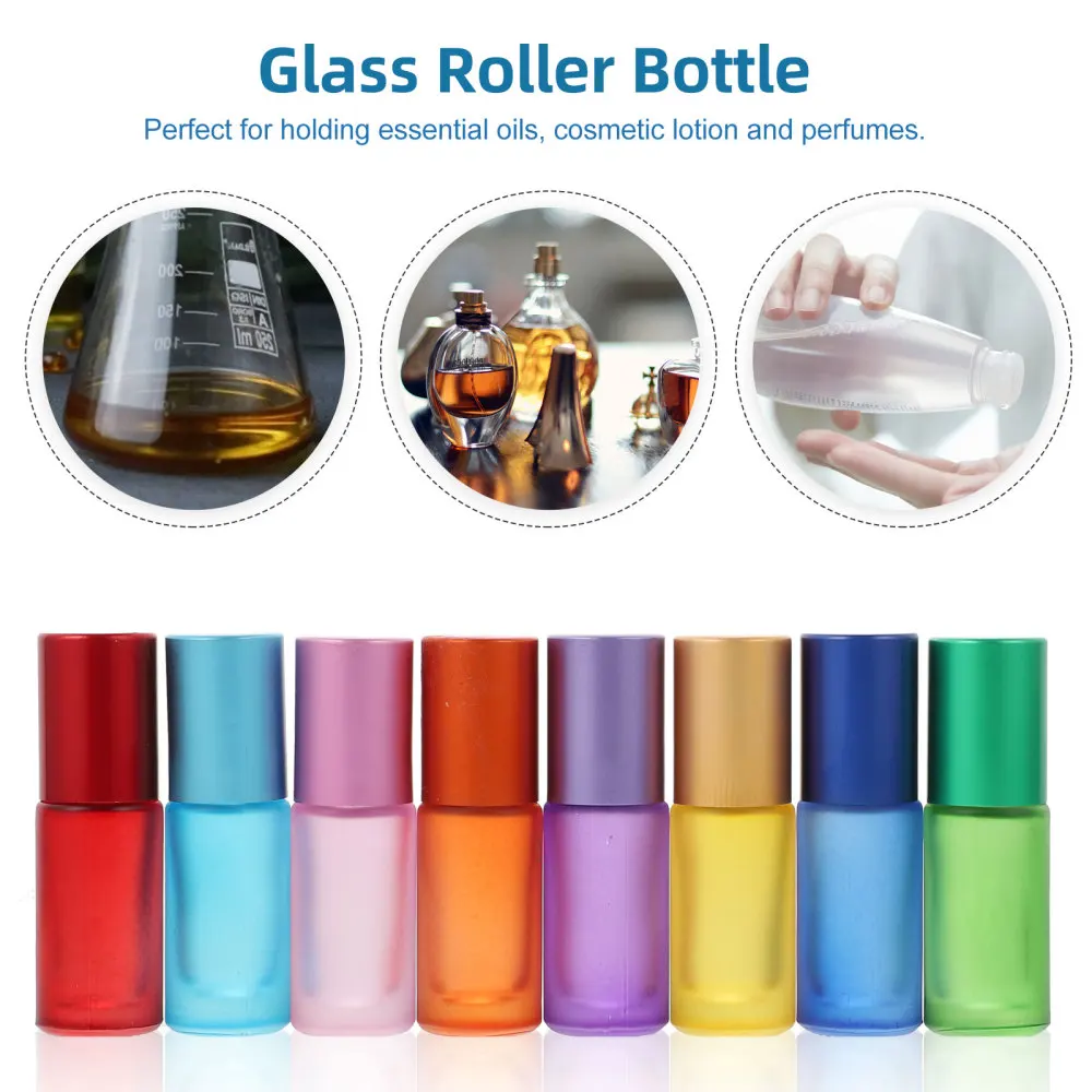 

16pcs 10ml Empty Roller Bottle Essential Oil Bottle Refillable Sub Bottles