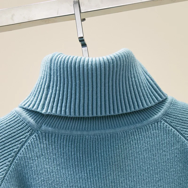 Женский свитер GIGOGOU мягкий Трикотажный Свитер оверсайз с высоким воротом на