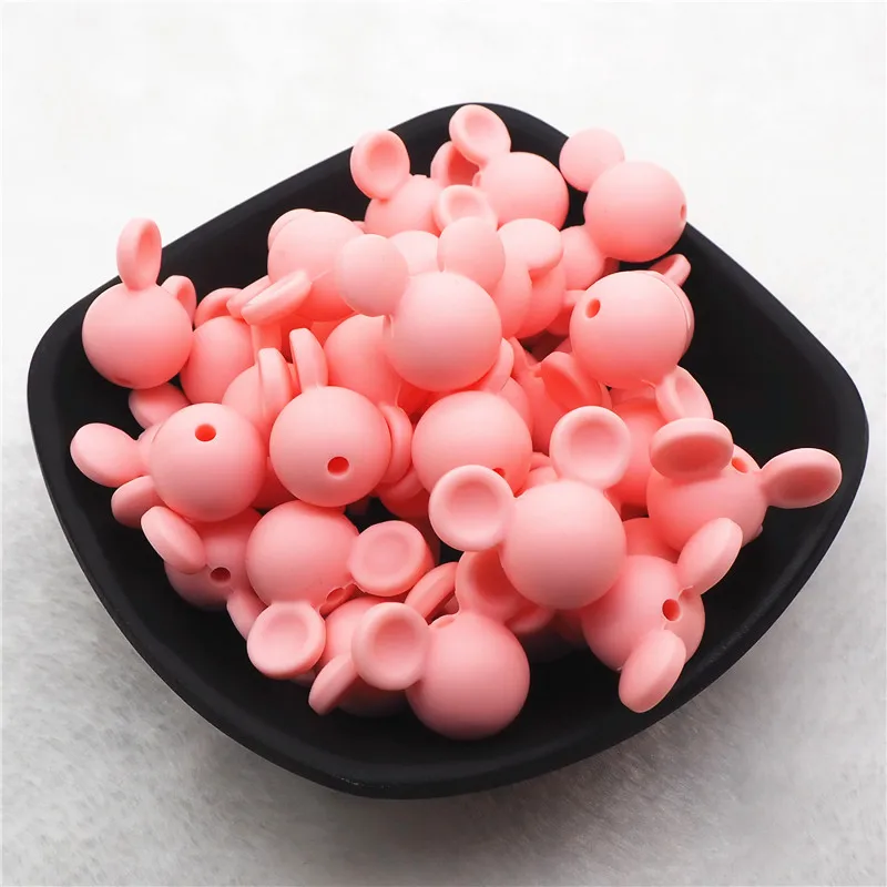 Candy Pink Chenkai 10 шт. BPA Free силиконовый галстук-бабочка Прорезыватель для зубов бусины DIY Baby Shower Прорезыватель для зубов Монтессори Сенсорная игрушка бант-узел Аксессуары - Цвет: Candy Pink